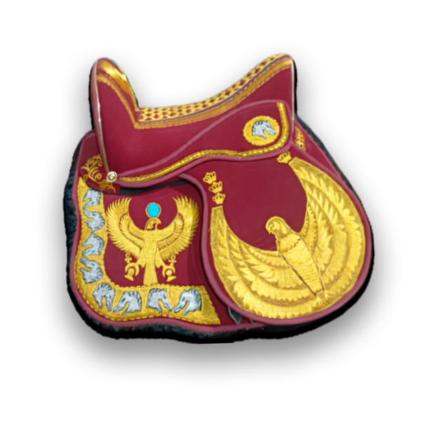Red eagle saddle embroidery  سرج نسور أحمر تطريز