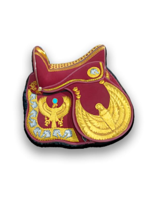 Red eagle saddle embroidery  سرج نسور أحمر تطريز