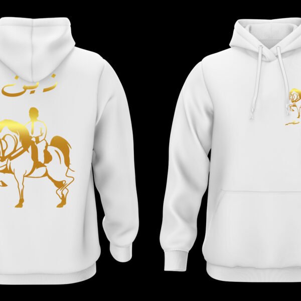 Kheelmasr white hoodie(golden horse)