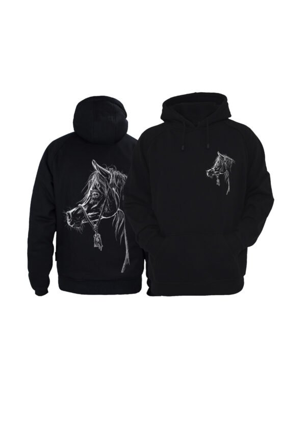 kheelmasr " arabian horse " black oversized hoodie