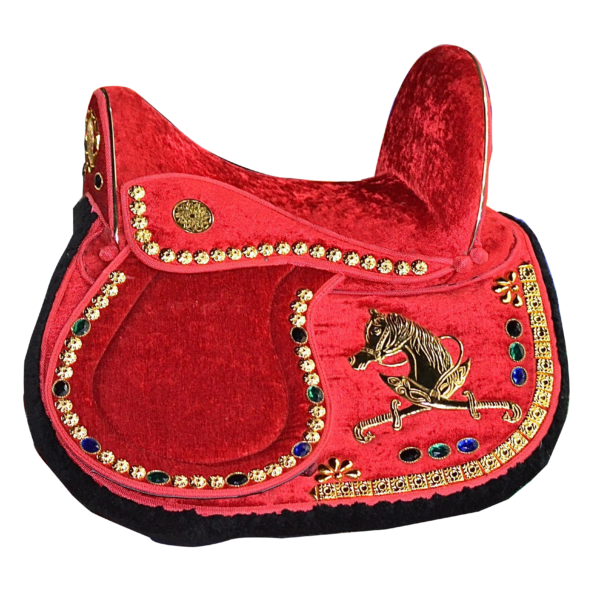 red gold plated saddle سرج احمر نحاس مطلي ب ماء الدهب