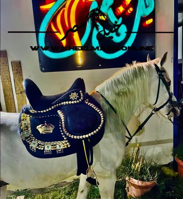black gold plated saddle full set - سرج اسود مطلي ب ماء الدهب - Image 2