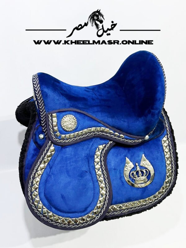 royal blue silver plated saddle سرج ازرق مطلي فضه - Image 2