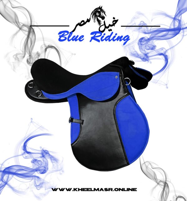 blue in black riding saddle سرج ركوب ازرق في اسود - Image 2