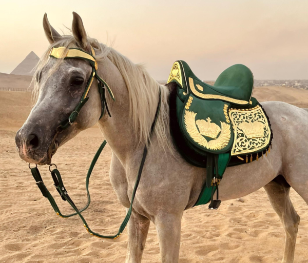 Fully Gold plated Green saddle سرج اخضر مطلي دهب بالكامل - Image 2