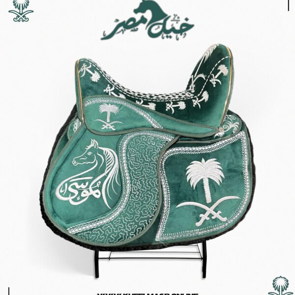embroidery mint green saddle سرج تطريز عموله بالأسم