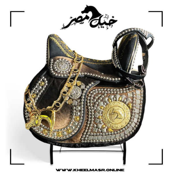 cow leather gold plated saddle سرج جلد بقري ب نحاس مطلي