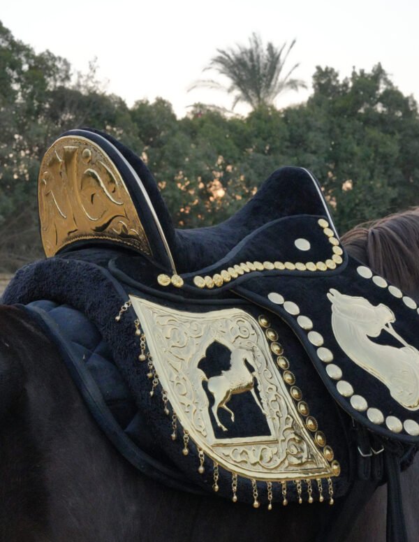 black golden plated saddle سرج اسود عموله مطلي بالكامل - Image 3