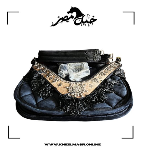 cow leather gold plated saddle سرج جلد بقري ب نحاس مطلي - Image 2
