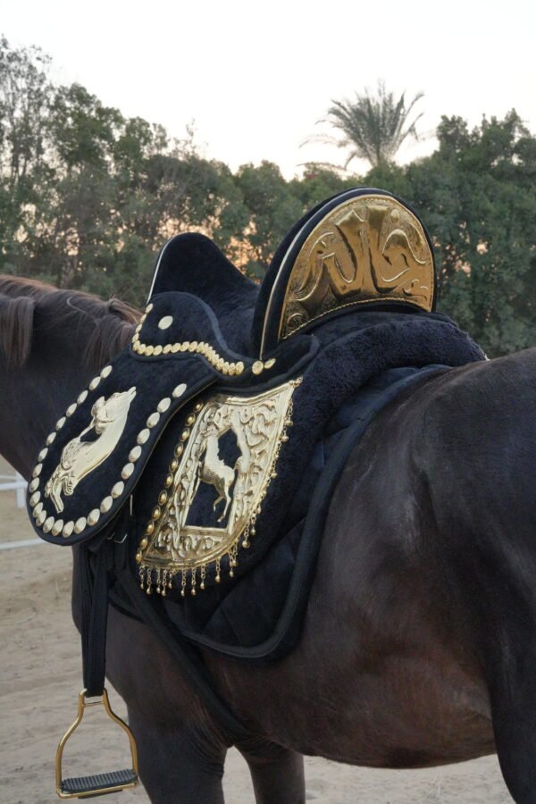 black golden plated saddle سرج اسود عموله مطلي بالكامل - Image 4
