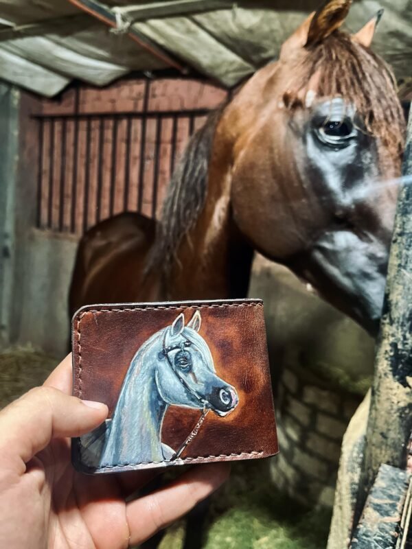 Natural leather wallet محفظه جلد طبيعي عموله - Image 4