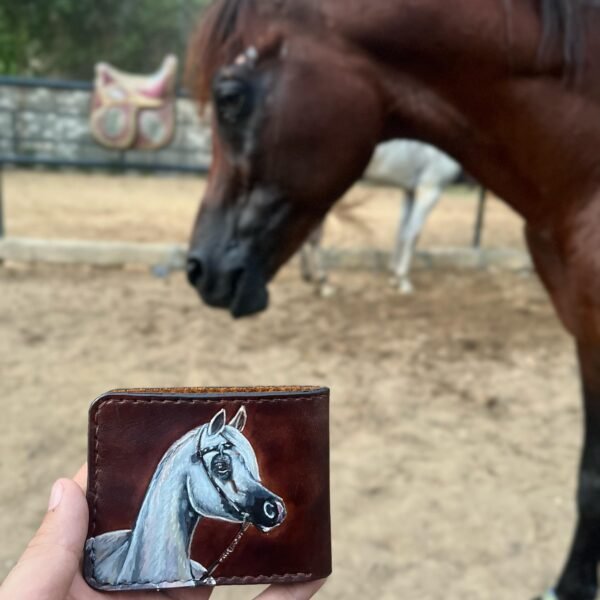 Natural leather wallet محفظه جلد طبيعي عموله