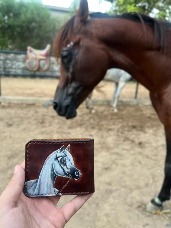 Natural leather wallet محفظه جلد طبيعي عموله - Image 2