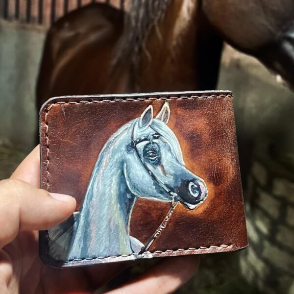 Natural leather wallet محفظه جلد طبيعي عموله