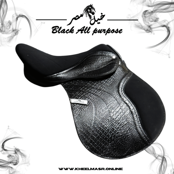 Black all purpose crocodile leather سرج اسود جلد طبيعي