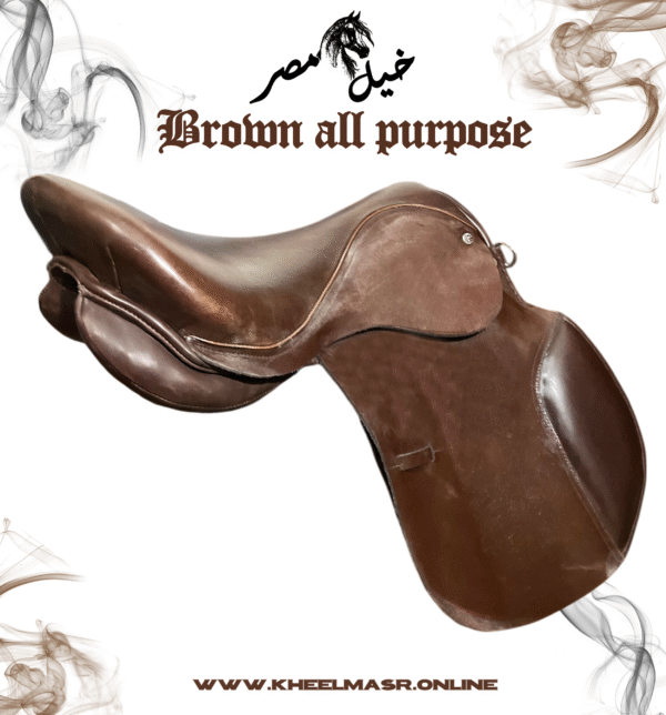 natural leather brown saddle سرج بني جلد طبيعي بالكامل - Image 2