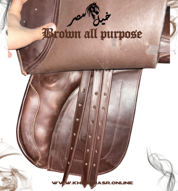 natural leather brown saddle سرج بني جلد طبيعي بالكامل - Image 4