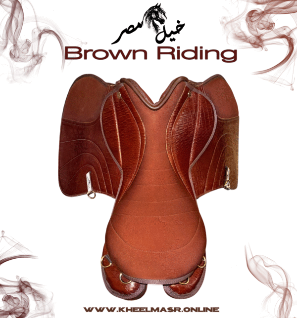 Brown Riding crocodile leather سرج بني ركوب جلد تعبان - Image 3