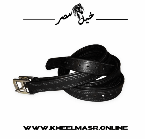 Black natural leather jumping saddle سرج جلد اسود طبيعي بالكامل - Image 2