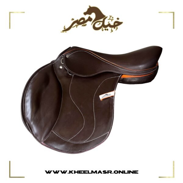 The brown natural leather KM-02 jumping saddle سرج بني جلد طبيعي قفز